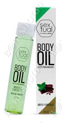 sextual bodyoil aceite para masajes aroma chocolate y menta